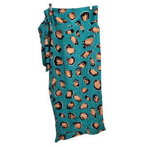 Never Fully Dressed Teal and Brown Leopard Maxi Skirt